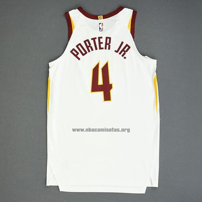Camiseta Cleveland Cavaliers Kevin Porter Jr. NO 4 Association Autentico Blanco